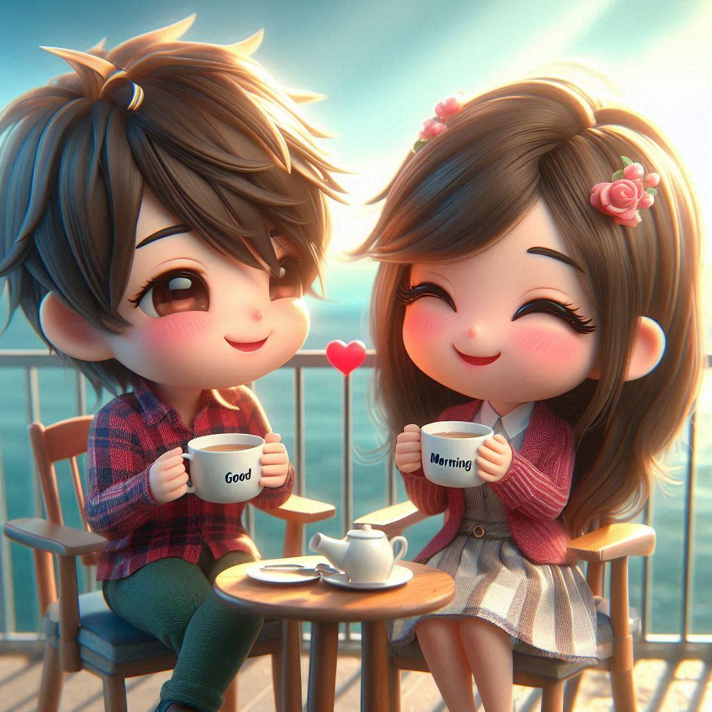 good morning cute couple love images coffee cup couple images cute cartoon couple images pinterest ()