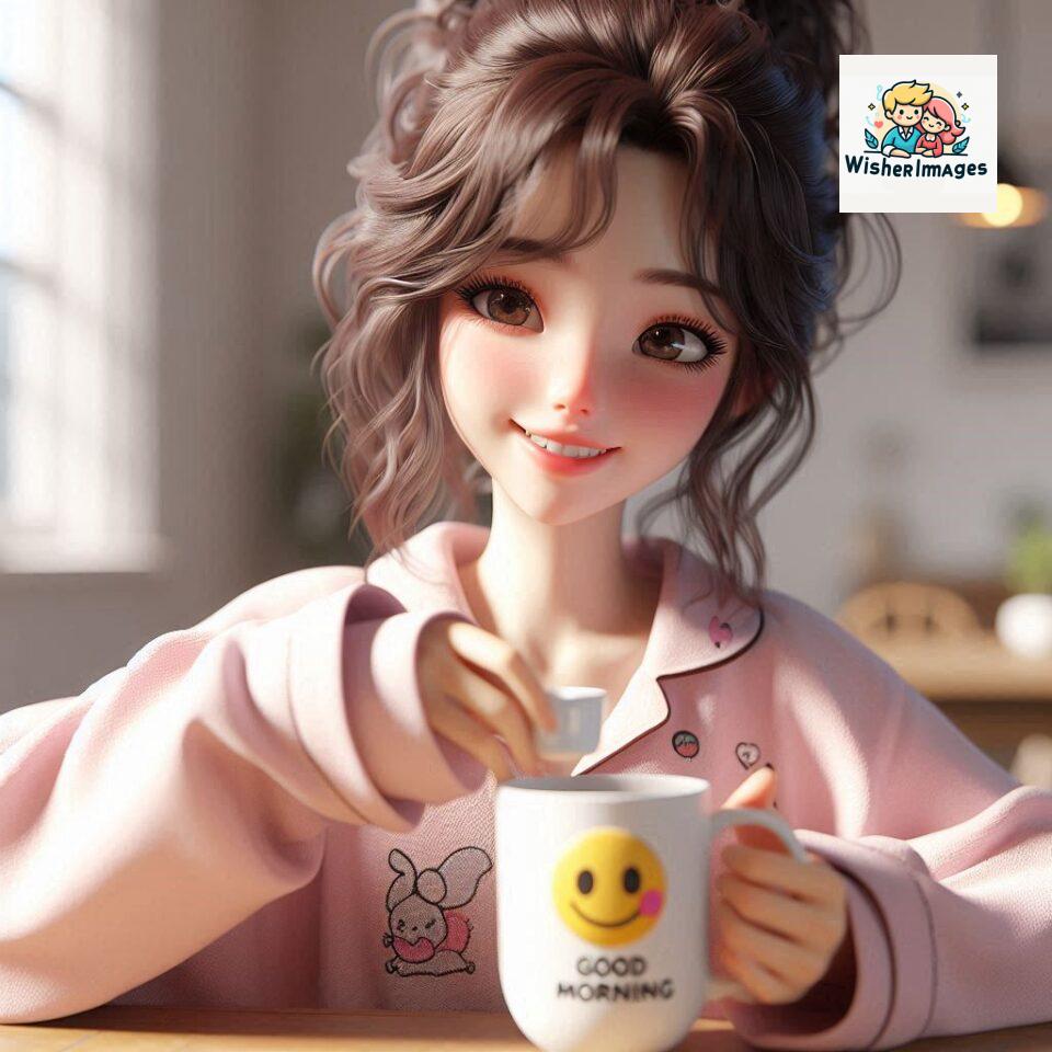 120 Beautiful Girl Morning Greetings Free Download 113 beautiful girl morning greetings nature wish coffee cup cute happy smile sunrise bright day warm vibes love cheerful message start day photo pic flowers ()