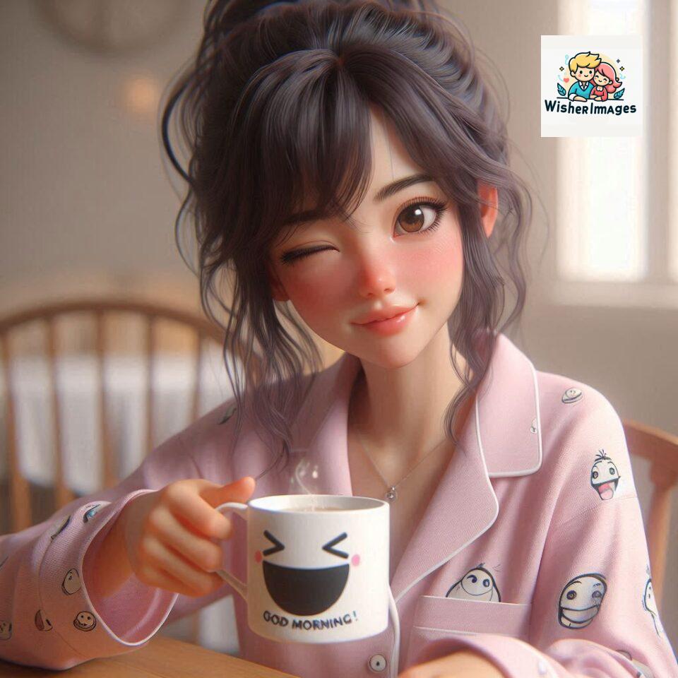 120 Beautiful Girl Morning Greetings Free Download 23 beautiful girl morning greetings nature wish coffee cup cute happy smile sunrise bright day warm vibes love cheerful message start day photo pic flowers ()