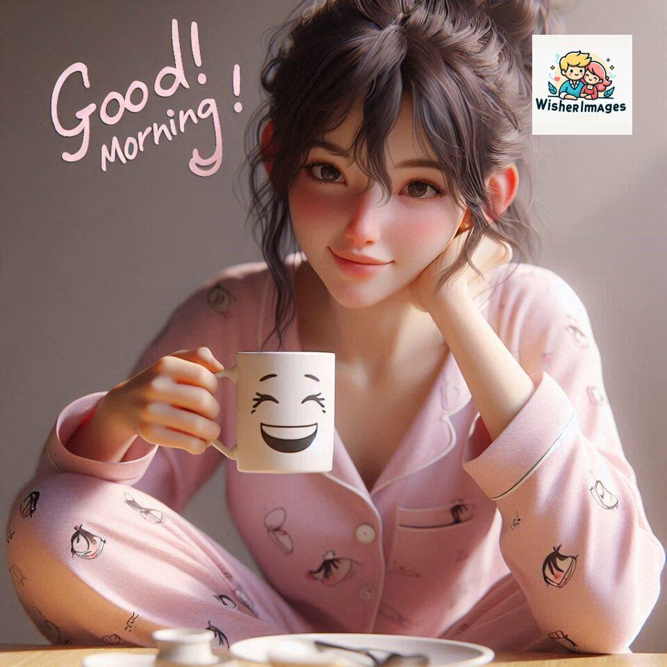 120 Beautiful Girl Morning Greetings Free Download 11 beautiful girl morning greetings nature wish coffee cup cute happy smile sunrise bright day warm vibes love cheerful message start day photo pic flowers ()