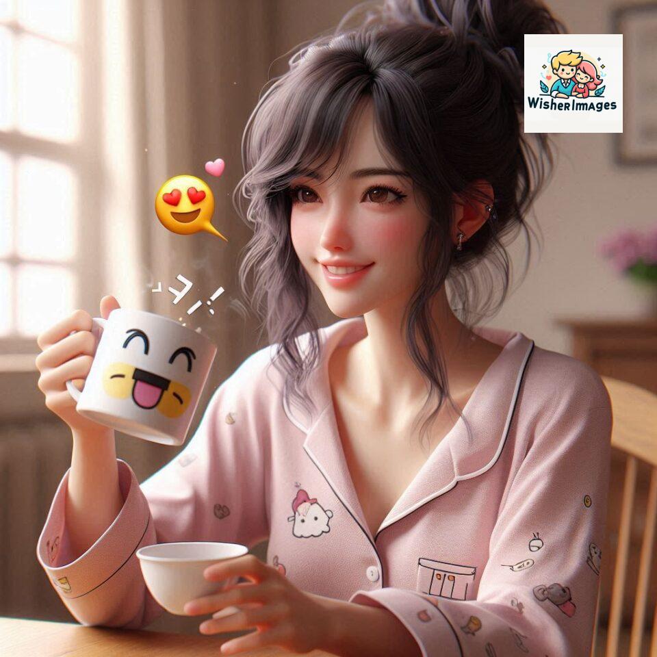 120 Beautiful Girl Morning Greetings Free Download 82 beautiful girl morning greetings nature wish coffee cup cute happy smile sunrise bright day warm vibes love cheerful message start day photo pic flowers ()