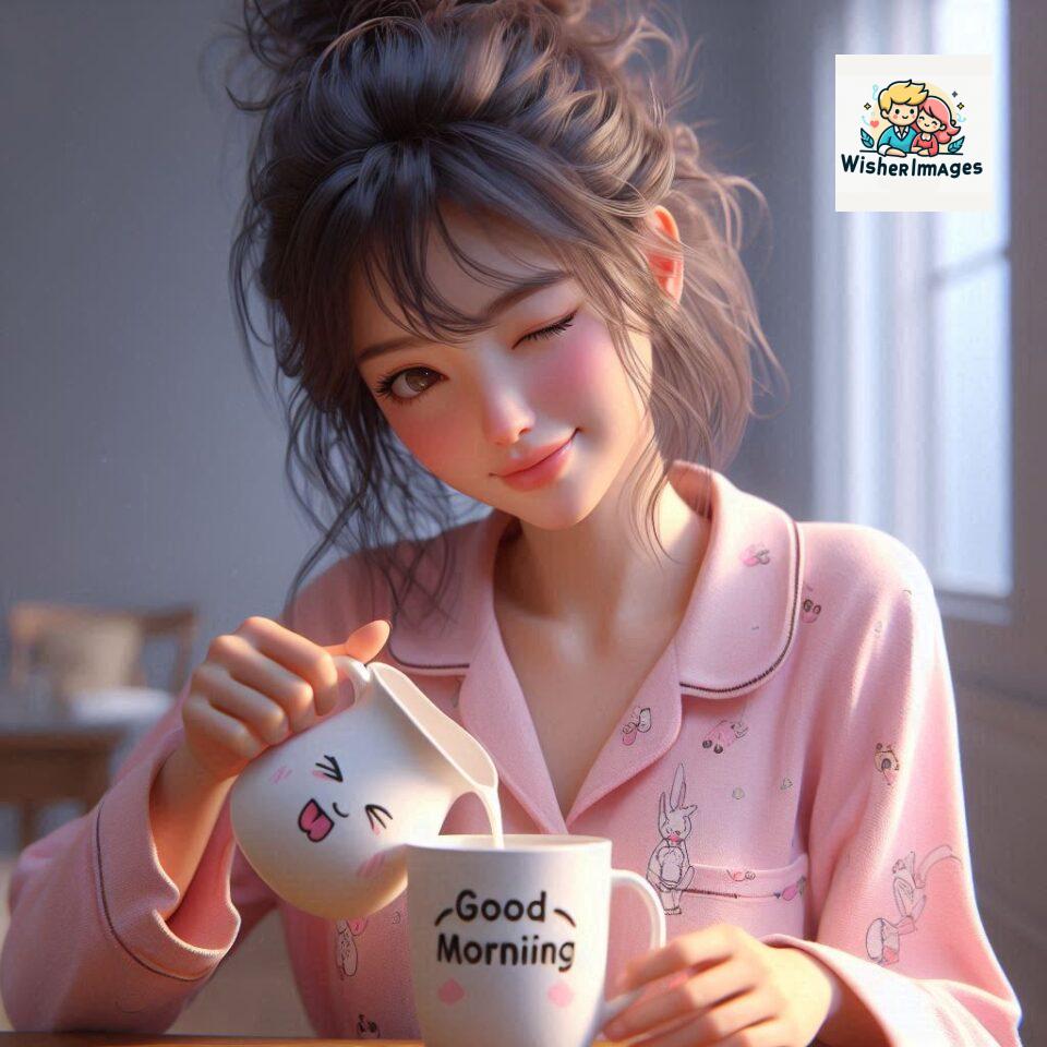120 Beautiful Girl Morning Greetings Free Download 88 beautiful girl morning greetings nature wish coffee cup cute happy smile sunrise bright day warm vibes love cheerful message start day photo pic flowers ()