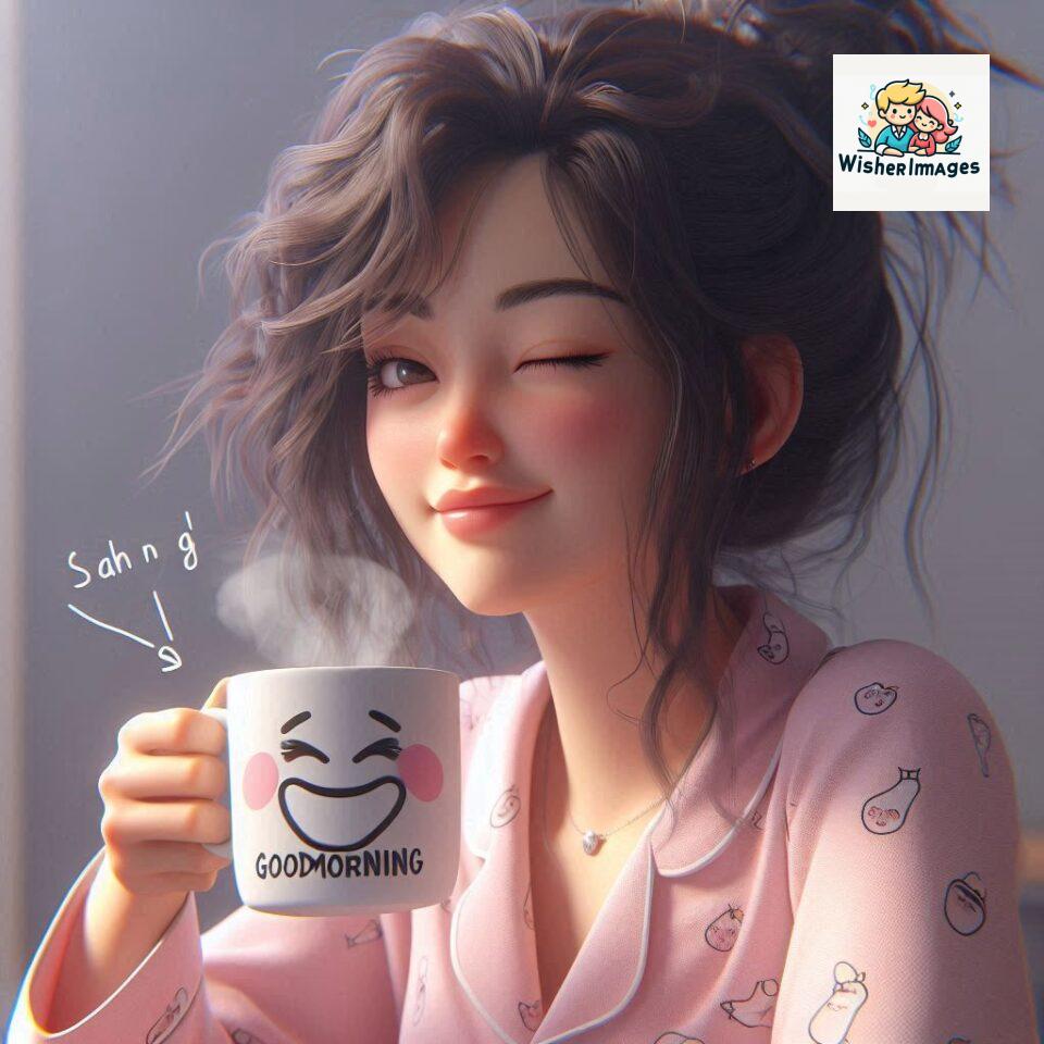 120 Beautiful Girl Morning Greetings Free Download 95 beautiful girl morning greetings nature wish coffee cup cute happy smile sunrise bright day warm vibes love cheerful message start day photo pic flowers ()