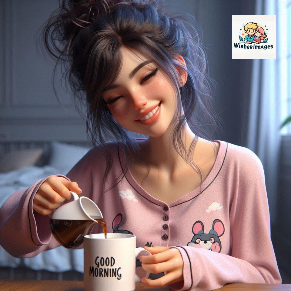 120 Beautiful Girl Morning Greetings Free Download 4 beautiful girl morning greetings nature wish coffee cup cute happy smile sunrise bright day warm vibes love cheerful message start day photo pic flowers ()