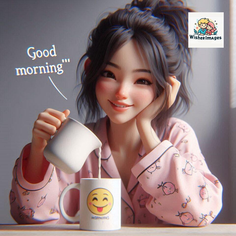 120 Beautiful Girl Morning Greetings Free Download 107 beautiful girl morning greetings nature wish coffee cup cute happy smile sunrise bright day warm vibes love cheerful message start day photo pic flowers ()