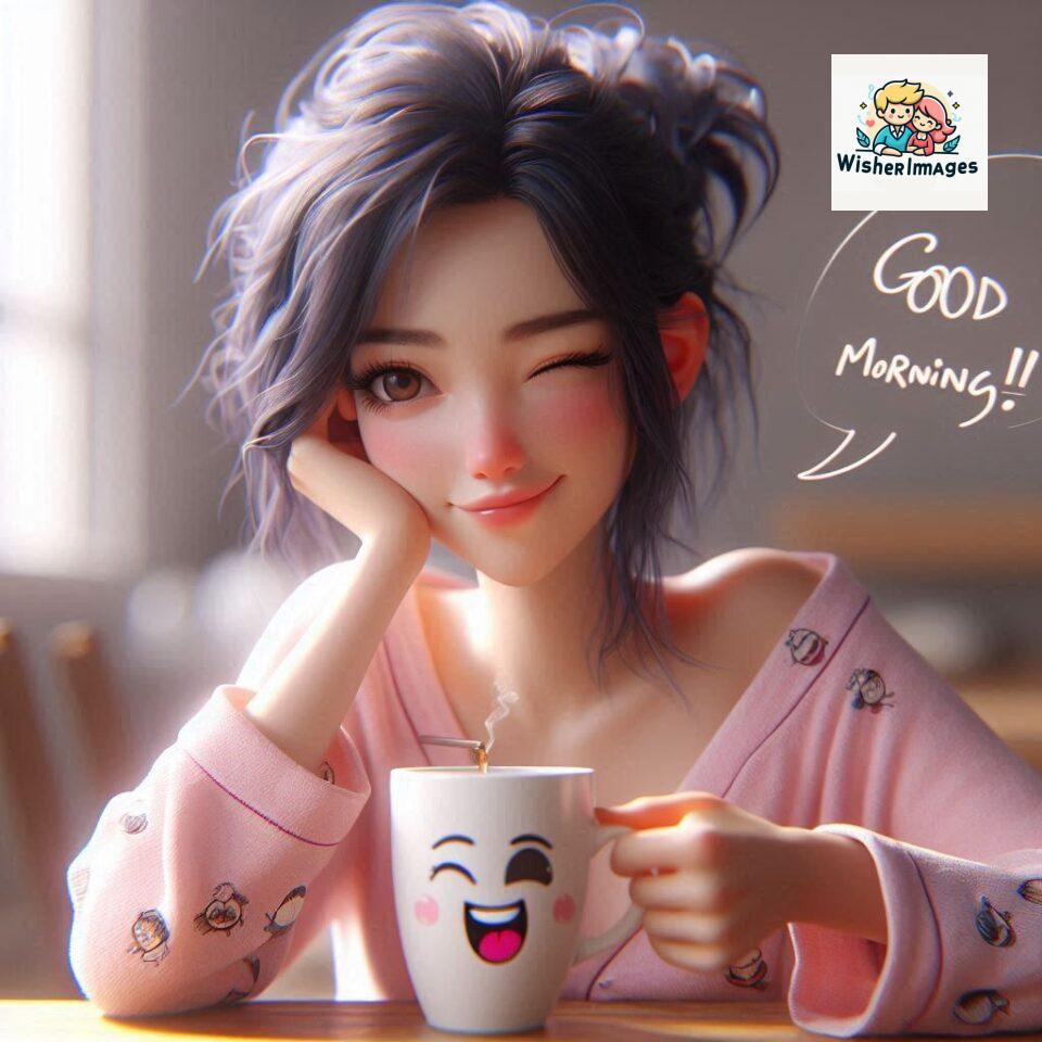 120 Beautiful Girl Morning Greetings Free Download 13 beautiful girl morning greetings nature wish coffee cup cute happy smile sunrise bright day warm vibes love cheerful message start day photo pic flowers ()