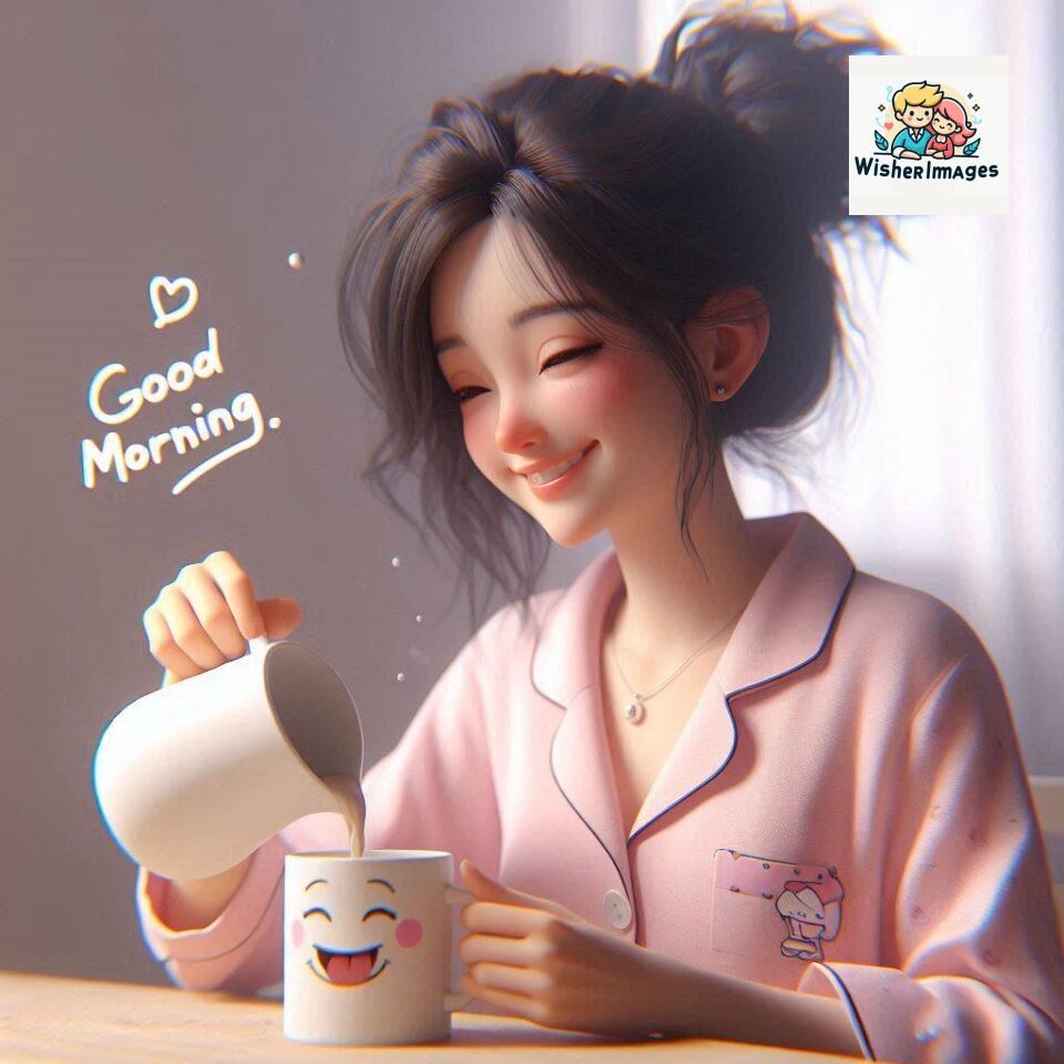120 Beautiful Girl Morning Greetings Free Download 86 beautiful girl morning greetings nature wish coffee cup cute happy smile sunrise bright day warm vibes love cheerful message start day photo pic flowers ()