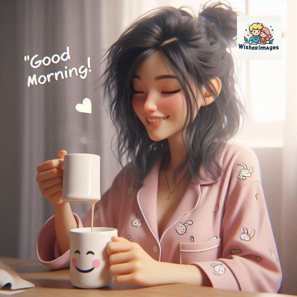 120 Beautiful Girl Morning Greetings Free Download 70 beautiful girl morning greetings nature wish coffee cup cute happy smile sunrise bright day warm vibes love cheerful message start day photo pic flowers ()