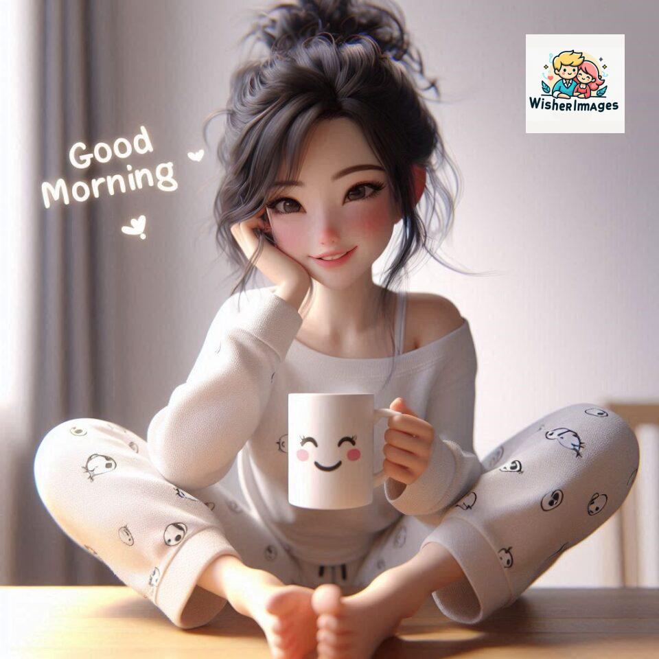 120 Beautiful Girl Morning Greetings Free Download 22 beautiful girl morning greetings nature wish coffee cup cute happy smile sunrise bright day warm vibes love cheerful message start day photo pic flowers ()