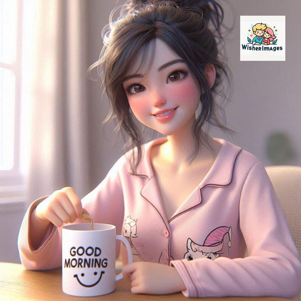 120 Beautiful Girl Morning Greetings Free Download 106 beautiful girl morning greetings nature wish coffee cup cute happy smile sunrise bright day warm vibes love cheerful message start day photo pic flowers ()