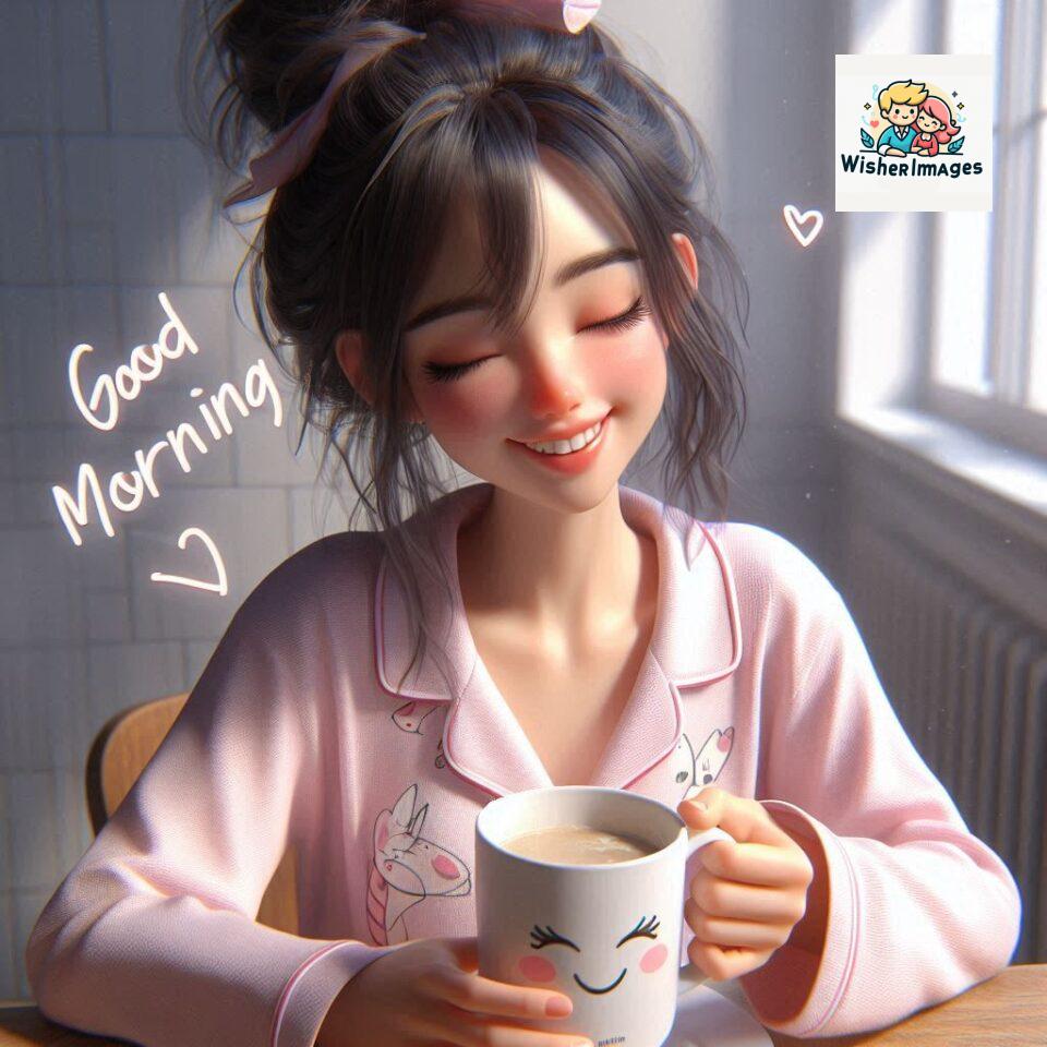 120 Beautiful Girl Morning Greetings Free Download 38 beautiful girl morning greetings nature wish coffee cup cute happy smile sunrise bright day warm vibes love cheerful message start day photo pic flowers ()