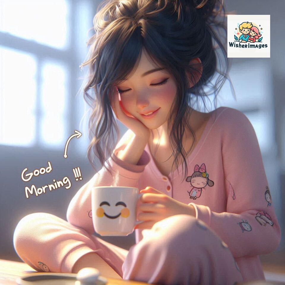 120 Beautiful Girl Morning Greetings Free Download 21 beautiful girl morning greetings nature wish coffee cup cute happy smile sunrise bright day warm vibes love cheerful message start day photo pic flowers ()