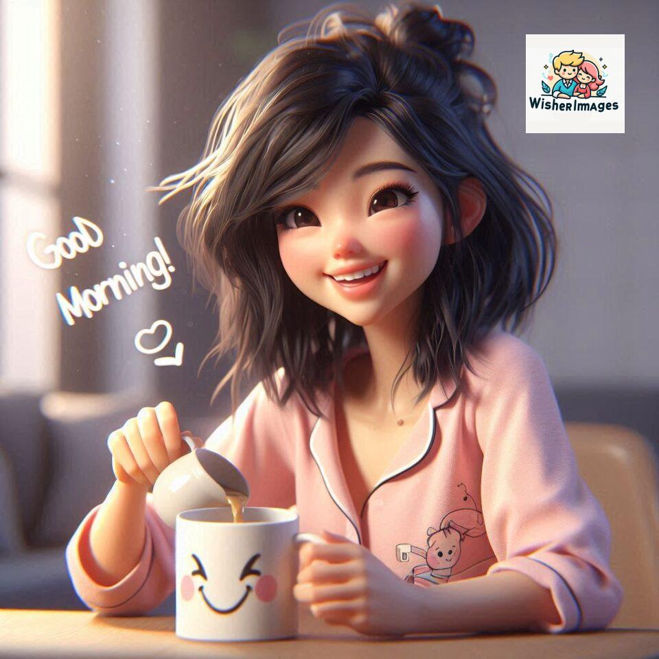 120 Beautiful Girl Morning Greetings Free Download 80 beautiful girl morning greetings nature wish coffee cup cute happy smile sunrise bright day warm vibes love cheerful message start day photo pic flowers ()