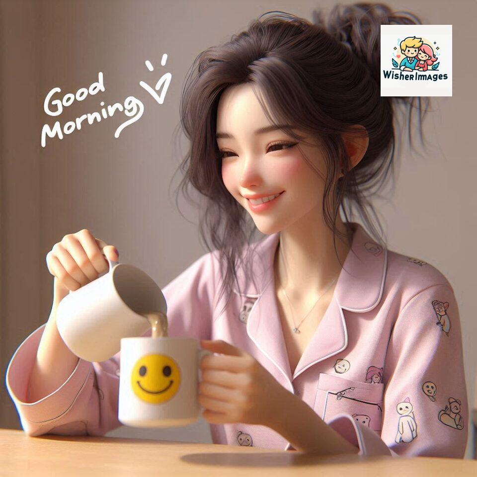 120 Beautiful Girl Morning Greetings Free Download 105 beautiful girl morning greetings nature wish coffee cup cute happy smile sunrise bright day warm vibes love cheerful message start day photo pic flowers ()