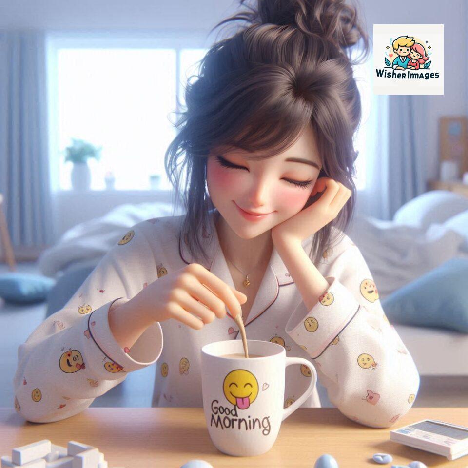 120 Beautiful Girl Morning Greetings Free Download 17 beautiful girl morning greetings nature wish coffee cup cute happy smile sunrise bright day warm vibes love cheerful message start day photo pic flowers ()