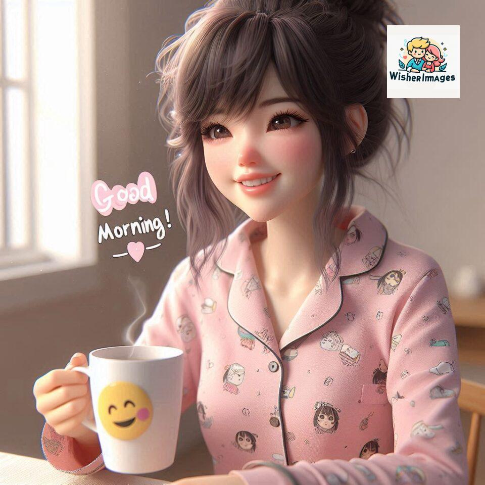 120 Beautiful Girl Morning Greetings Free Download 116 beautiful girl morning greetings nature wish coffee cup cute happy smile sunrise bright day warm vibes love cheerful message start day photo pic flowers ()
