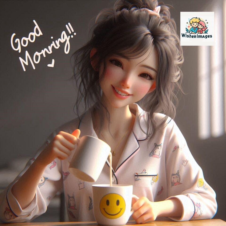 120 Beautiful Girl Morning Greetings Free Download 102 beautiful girl morning greetings nature wish coffee cup cute happy smile sunrise bright day warm vibes love cheerful message start day photo pic flowers ()