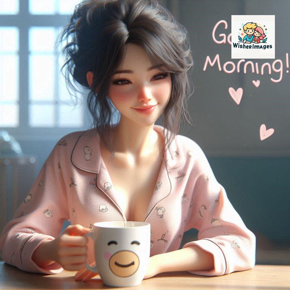 120 Beautiful Girl Morning Greetings Free Download 108 beautiful girl morning greetings nature wish coffee cup cute happy smile sunrise bright day warm vibes love cheerful message start day photo pic flowers ()