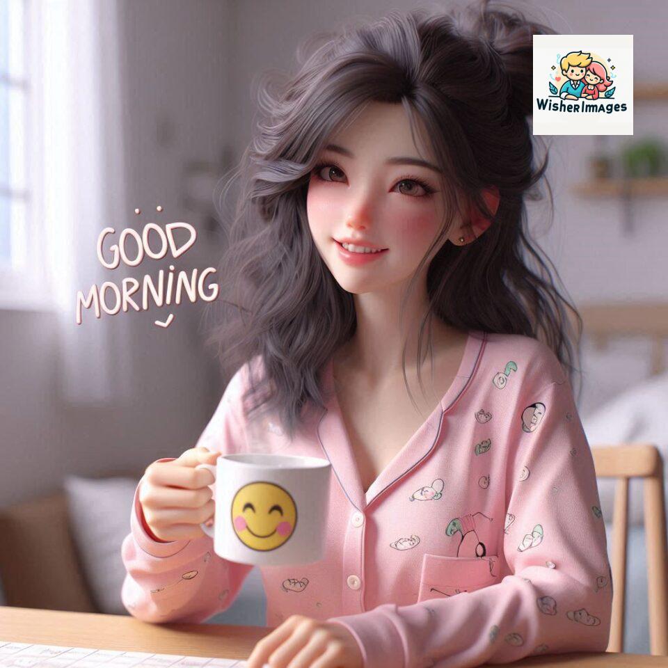 120 Beautiful Girl Morning Greetings Free Download 96 beautiful girl morning greetings nature wish coffee cup cute happy smile sunrise bright day warm vibes love cheerful message start day photo pic flowers ()