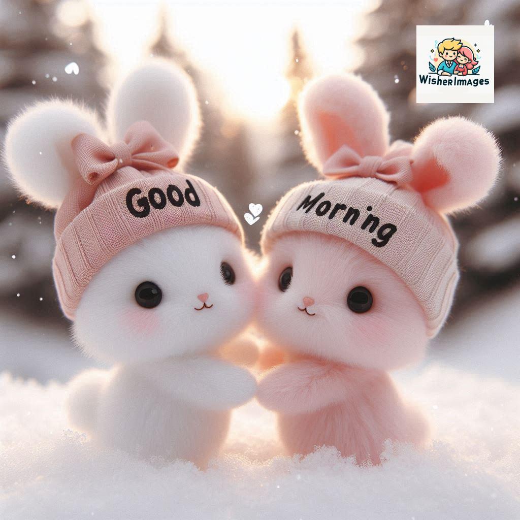 cute rabbit couple cartoon bunny good morning images rabbit good morning images funny ()