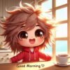 little girl good morning wish flowers smile nature coffee happy bright day positive start sunshine message photo love pic greeting image cheerful blessing warm ()