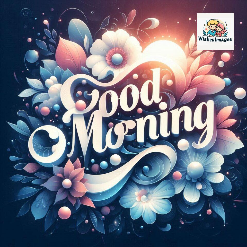 Bright and Cheerful D Good Morning Design with Hearts and flowers with colour full light setup with good morning Flowers ()