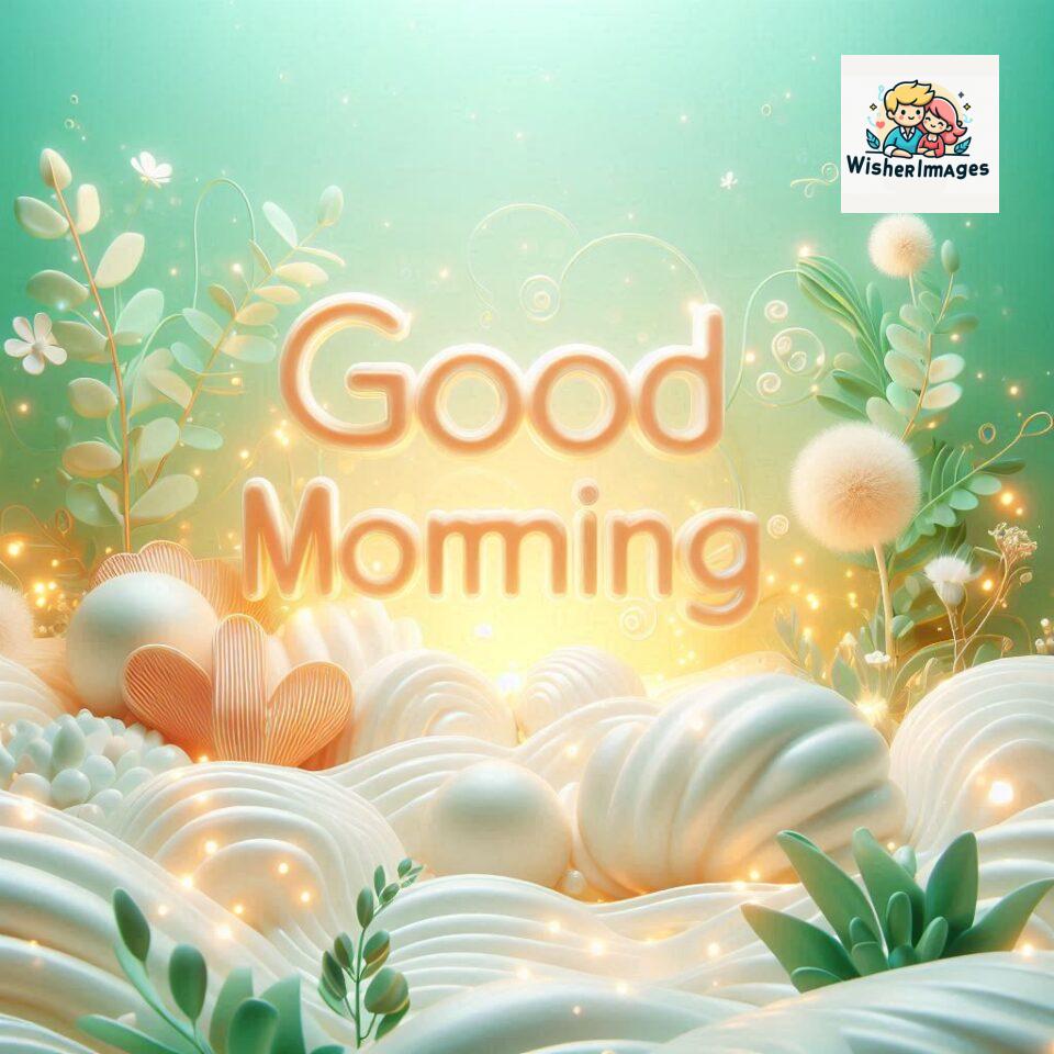 Bright and Cheerful D Good Morning Design with Hearts and flowers with colour full light setup with good morning Flowers ()