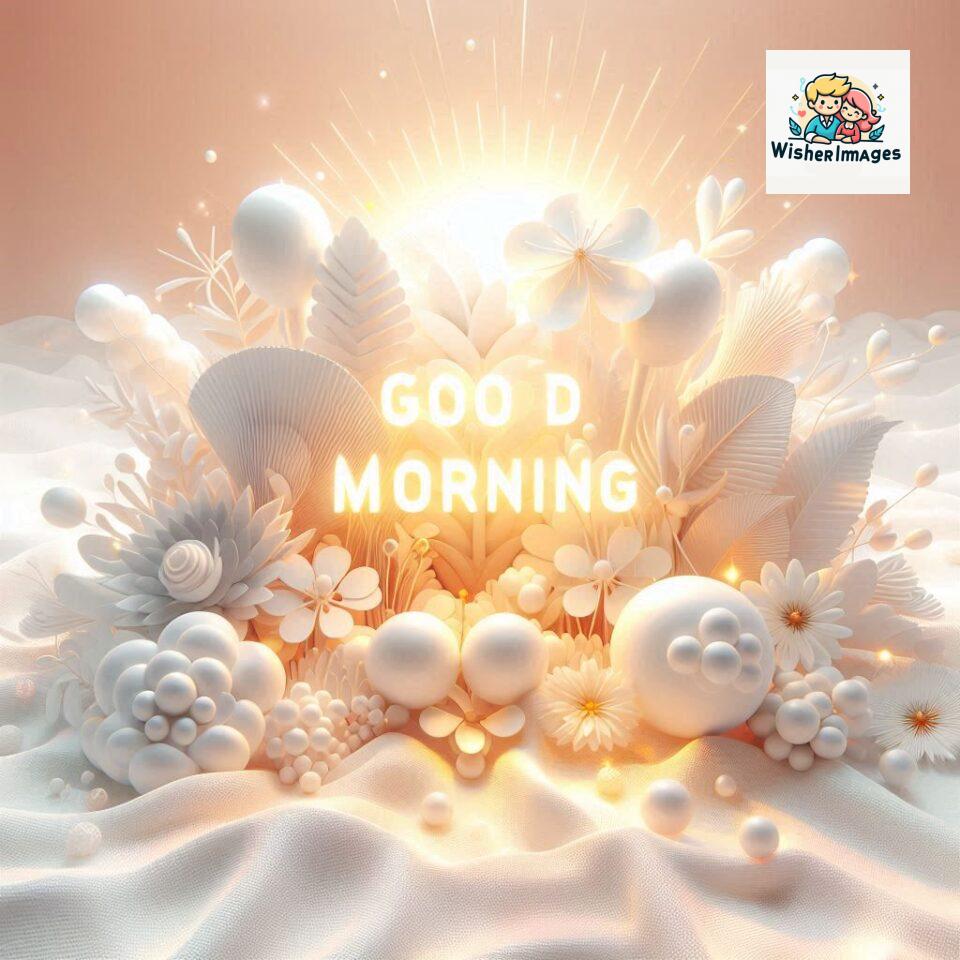 Bright and Cheerful D Good Morning Design with Hearts and flowers with colour full light setup with good morning Flowers ()