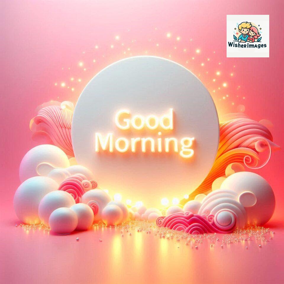 Bright and Cheerful D Good Morning Design with Hearts and flowers with colour full light setup with good morning Flowers ()