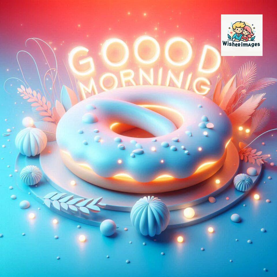 Bright and Cheerful D Good Morning Design with Hearts and flowers with colour full light setup with good morning Flowers ()