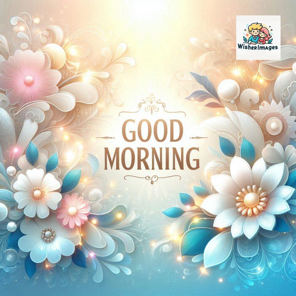 Bright and Cheerful D Good Morning Design with Hearts and flowers with colour full light setup with good morning Flowers ()