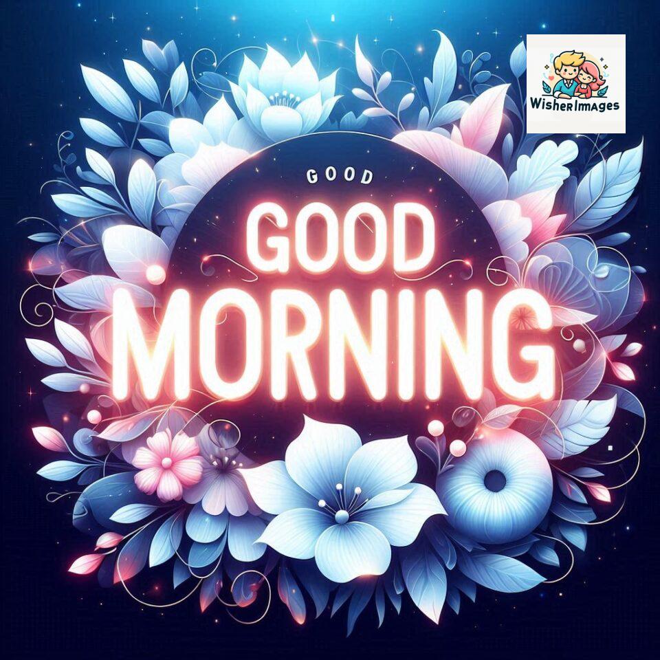 Bright and Cheerful D Good Morning Design with Hearts and flowers with colour full light setup with good morning Flowers ()