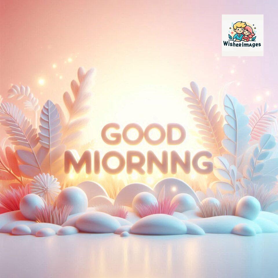 Bright and Cheerful D Good Morning Design with Hearts and flowers with colour full light setup with good morning Flowers ()