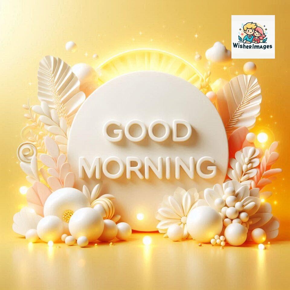 Bright and Cheerful D Good Morning Design with Hearts and flowers with colour full light setup with good morning Flowers ()