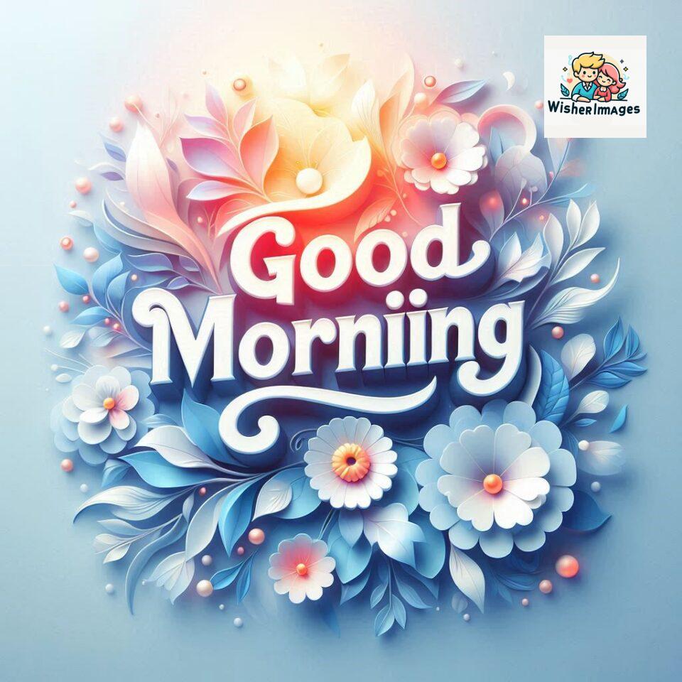 Bright and Cheerful D Good Morning Design with Hearts and flowers with colour full light setup with good morning Flowers ()