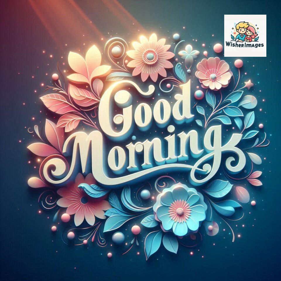 Bright and Cheerful D Good Morning Design with Hearts and flowers with colour full light setup with good morning Flowers ()