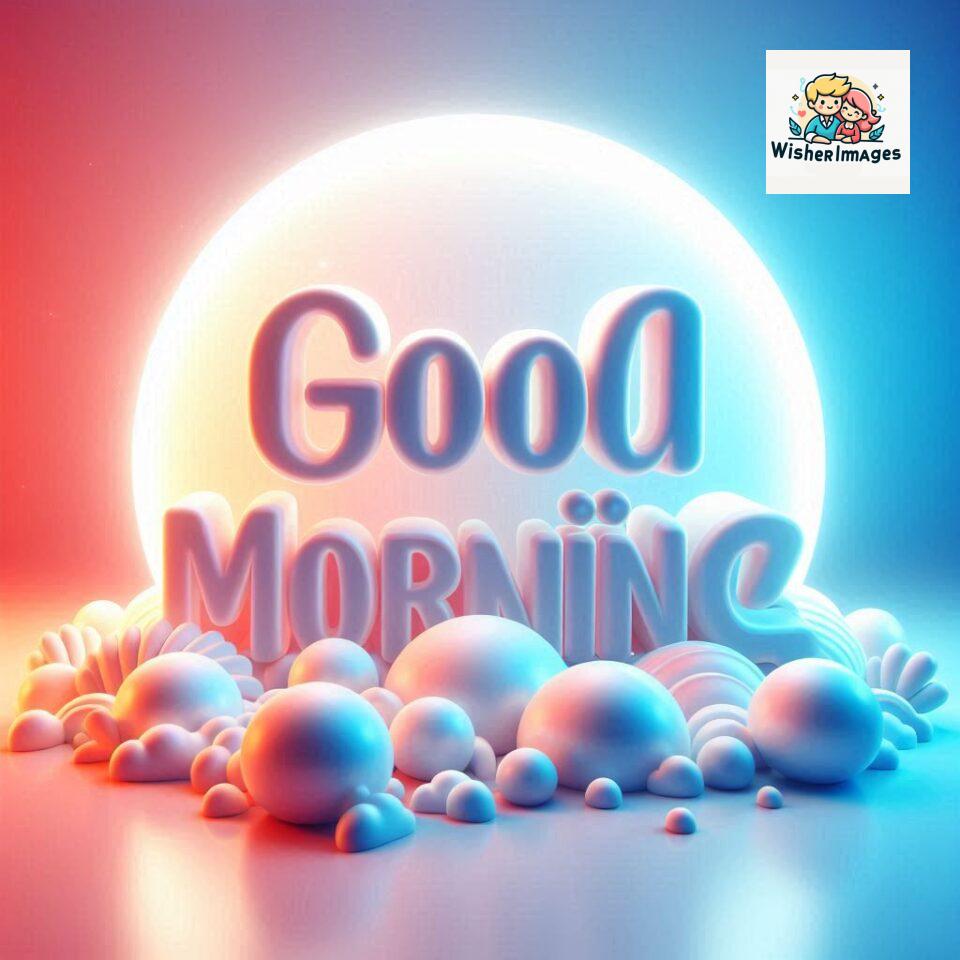 Bright and Cheerful D Good Morning Design with Hearts and flowers with colour full light setup with good morning Flowers ()