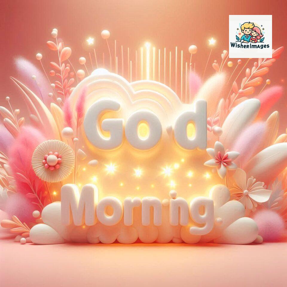 Bright and Cheerful D Good Morning Design with Hearts and flowers with colour full light setup with good morning Flowers ()