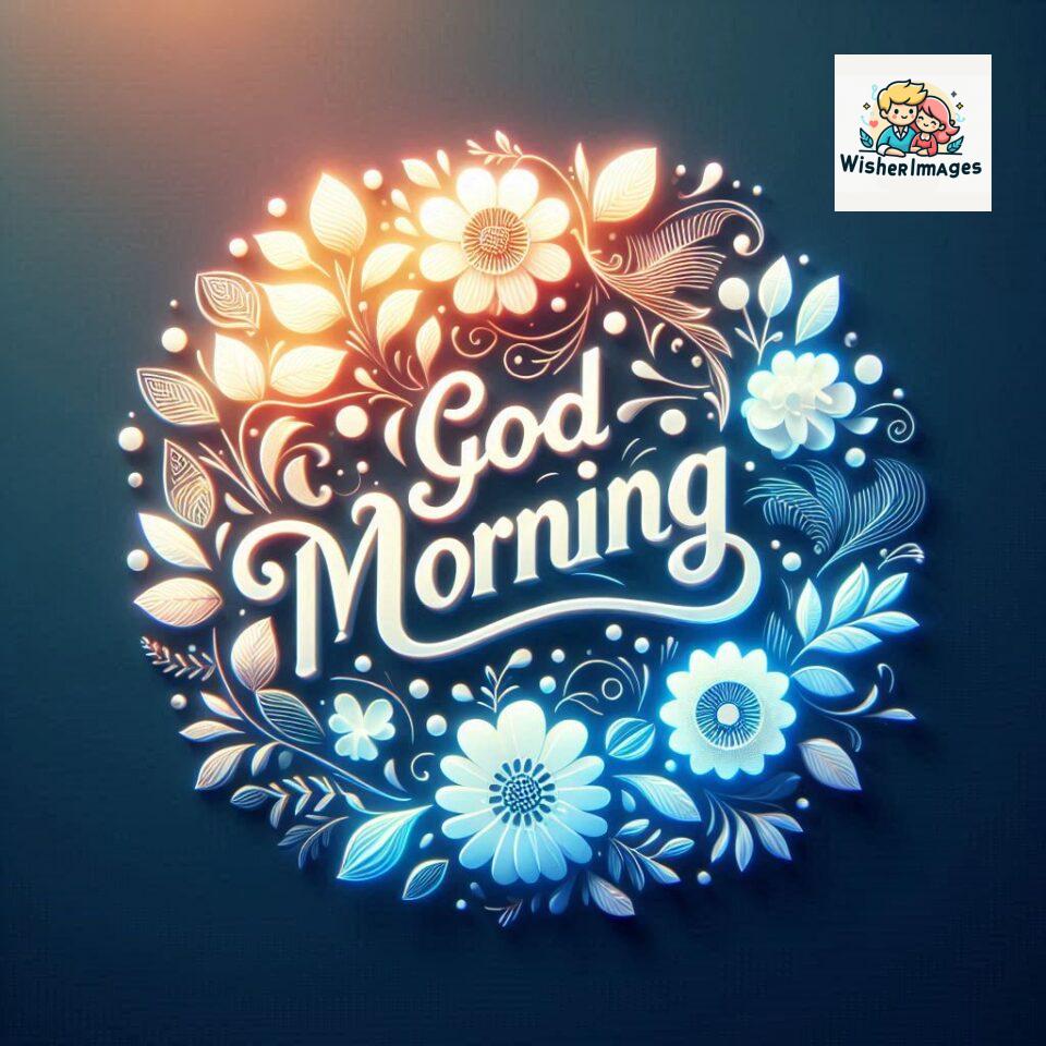 Bright and Cheerful D Good Morning Design with Hearts and flowers with colour full light setup with good morning Flowers ()