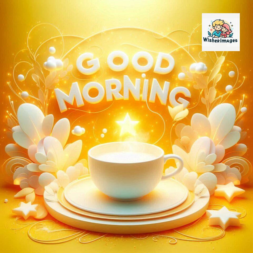 Bright and Cheerful D Good Morning Design with Hearts and flowers with colour full light setup with good morning Flowers ()