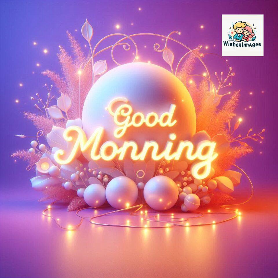 Bright and Cheerful D Good Morning Design with Hearts and flowers with colour full light setup with good morning Flowers ()