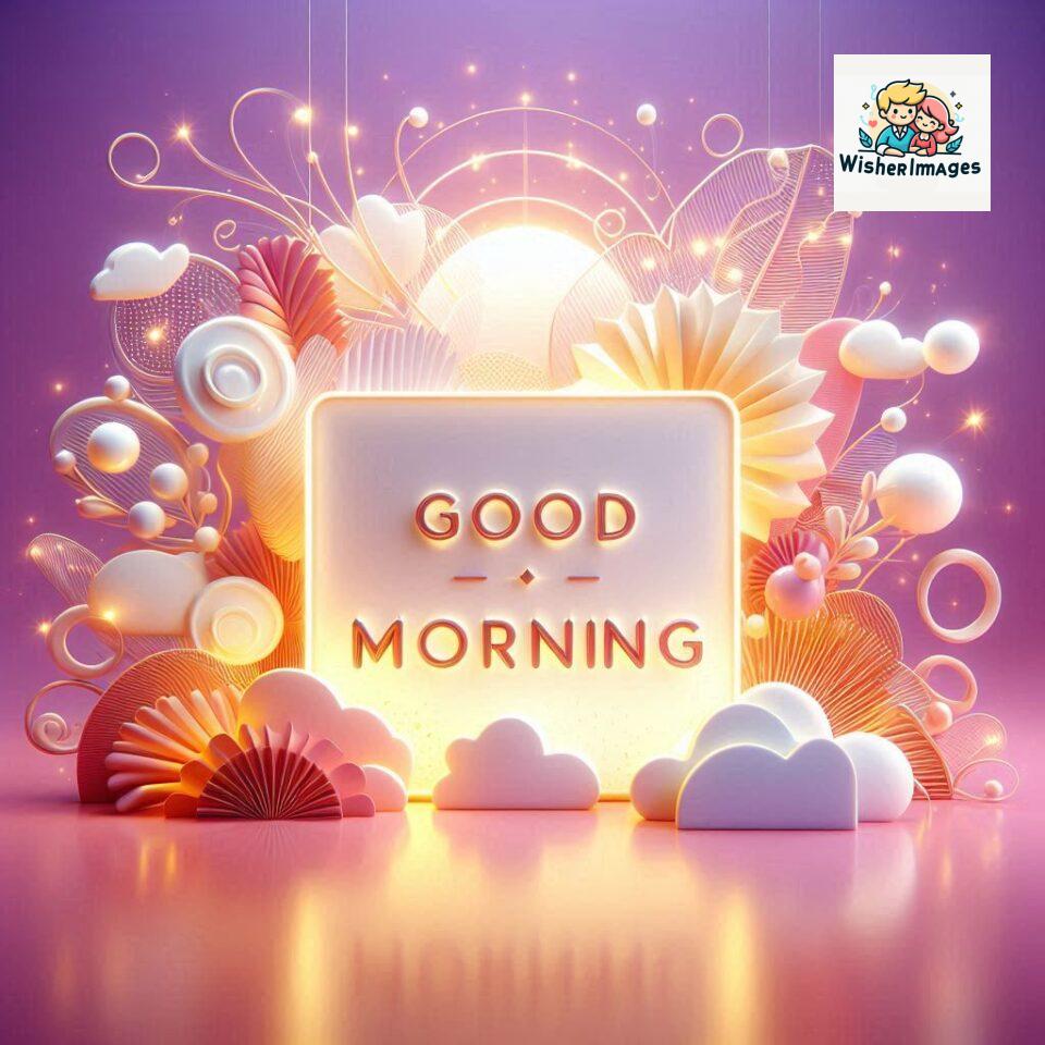 Bright and Cheerful D Good Morning Design with Hearts and flowers with colour full light setup with good morning Flowers ()