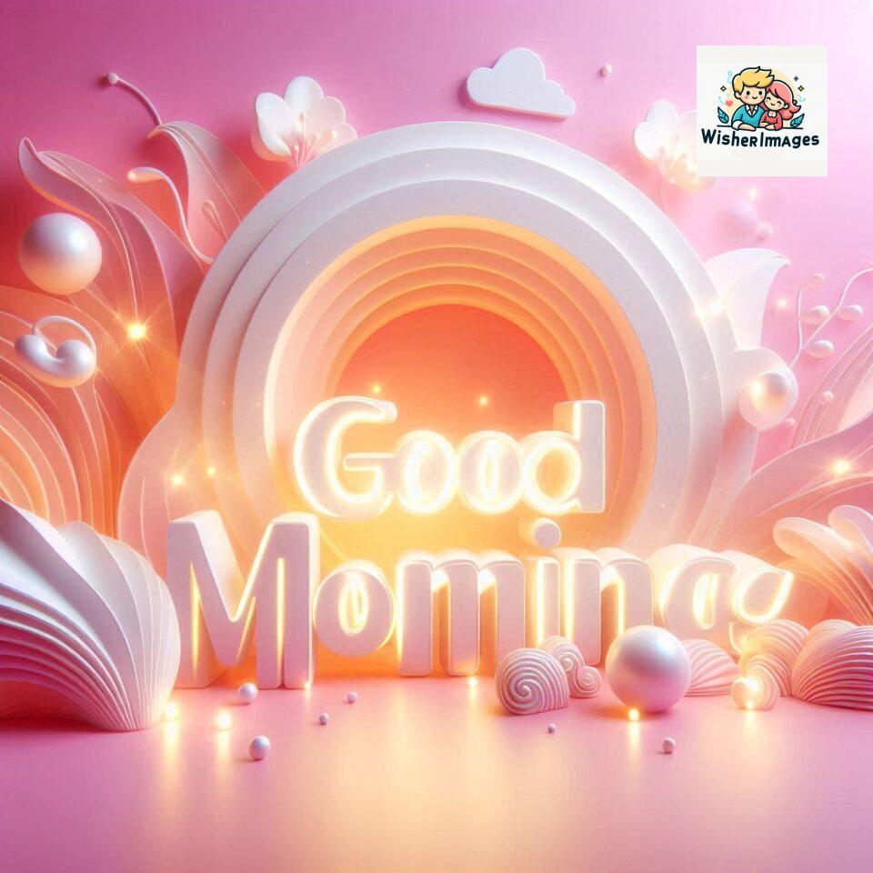 Bright and Cheerful D Good Morning Design with Hearts and flowers with colour full light setup with good morning Flowers ()