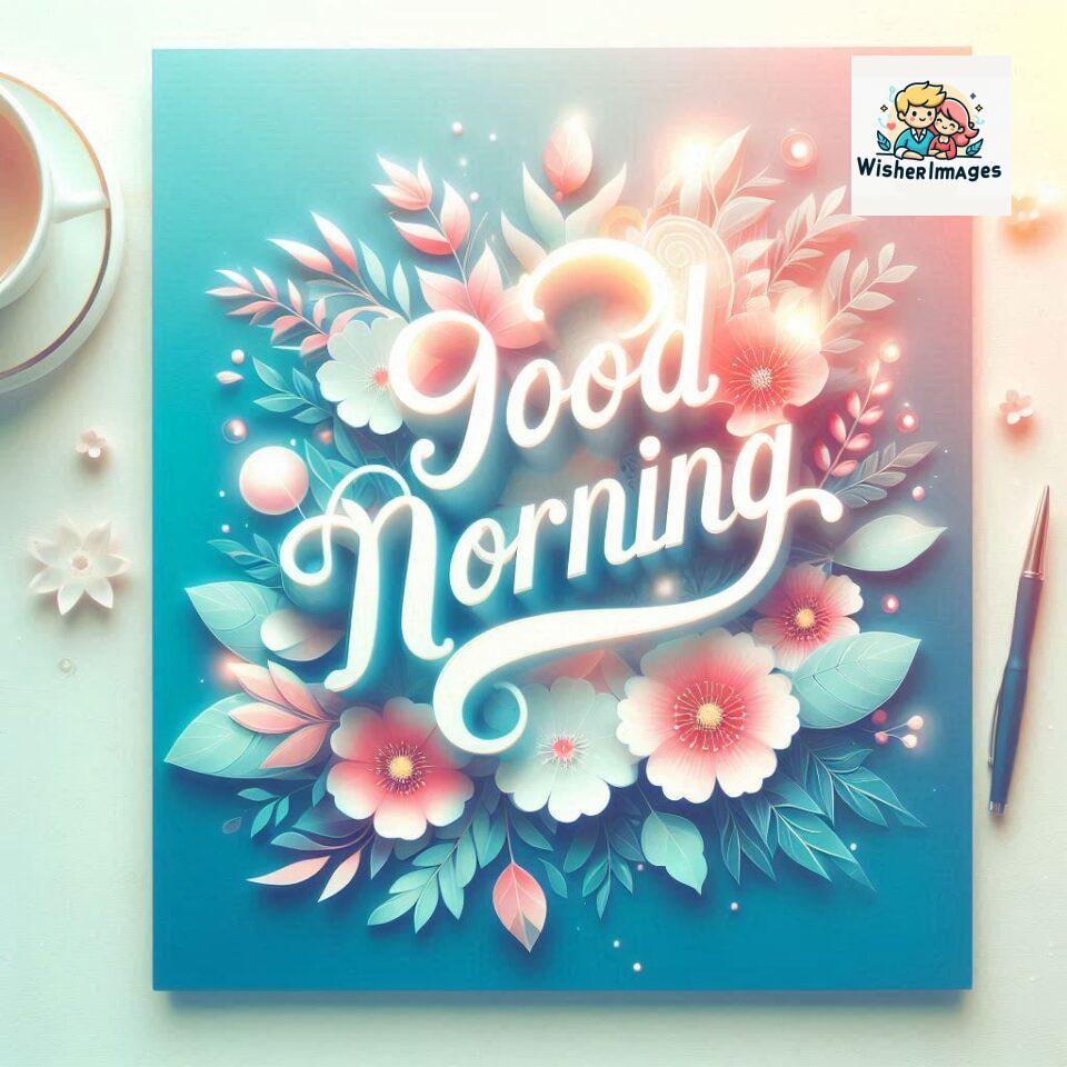 Bright and Cheerful D Good Morning Design with Hearts and flowers with colour full light setup with good morning Flowers ()