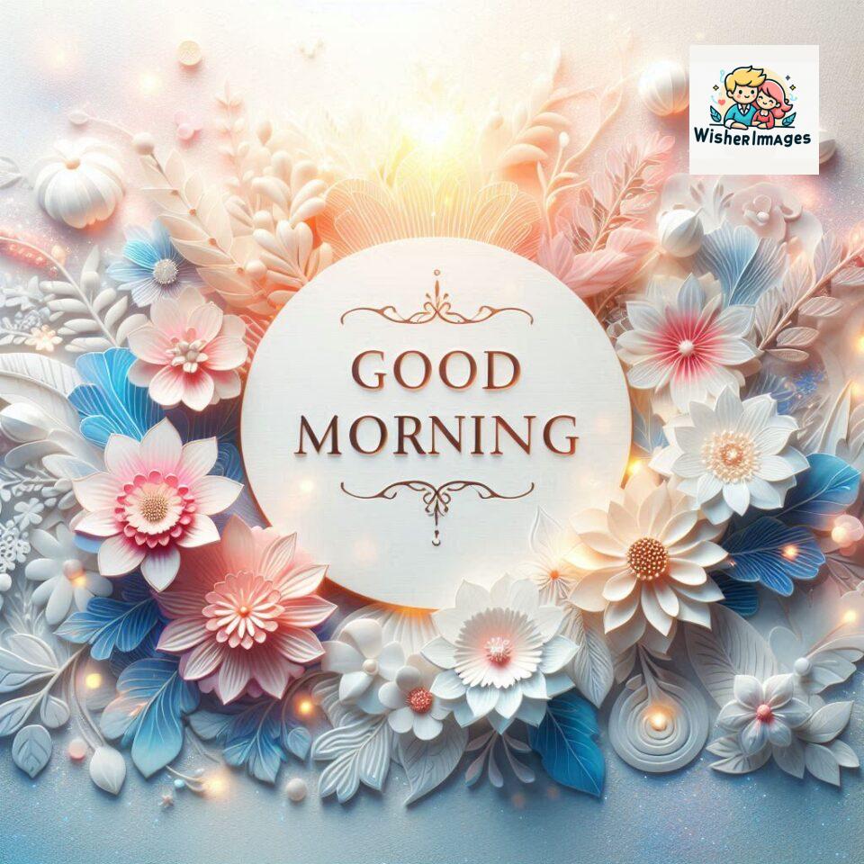 Bright and Cheerful D Good Morning Design with Hearts and flowers with colour full light setup with good morning Flowers ()