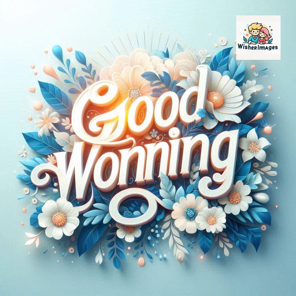 Bright and Cheerful D Good Morning Design with Hearts and flowers with colour full light setup with good morning Flowers ()