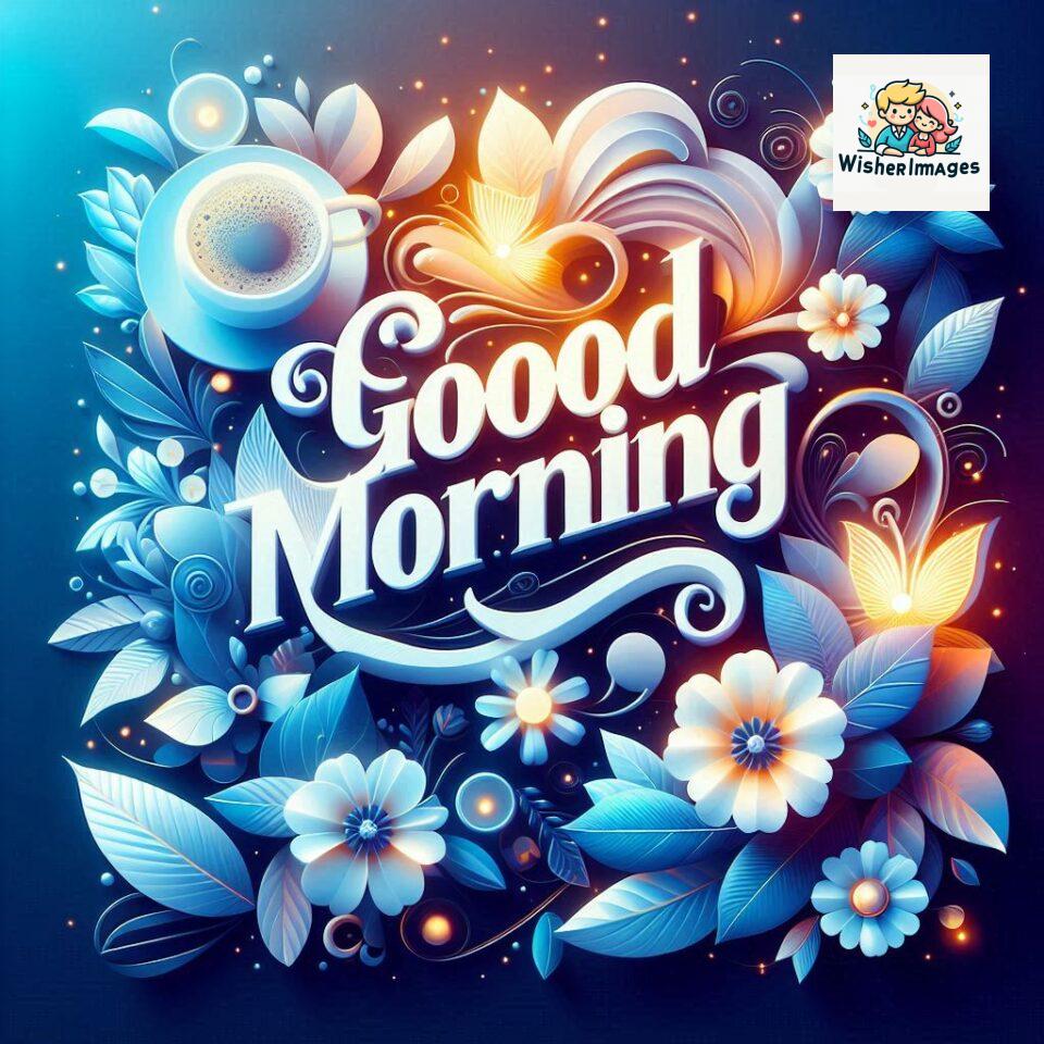 Bright and Cheerful D Good Morning Design with Hearts and flowers with colour full light setup with good morning Flowers ()