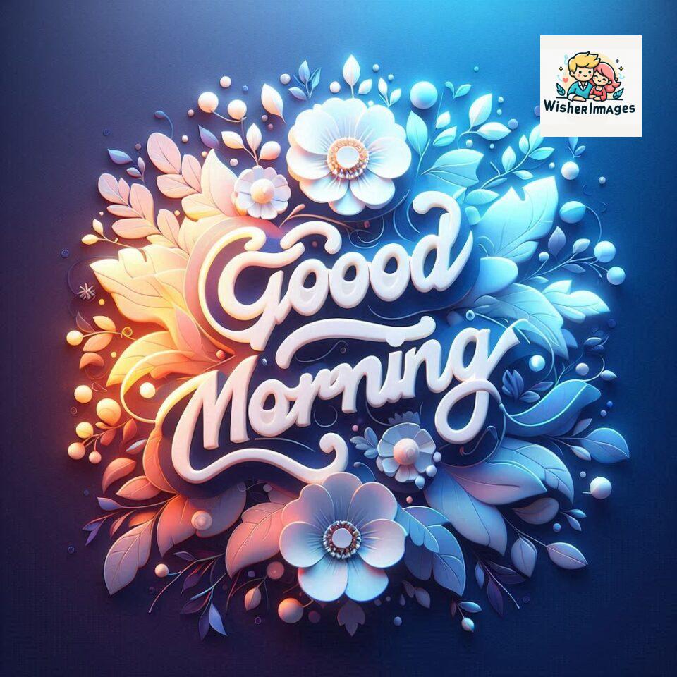 Bright and Cheerful D Good Morning Design with Hearts and flowers with colour full light setup with good morning Flowers ()