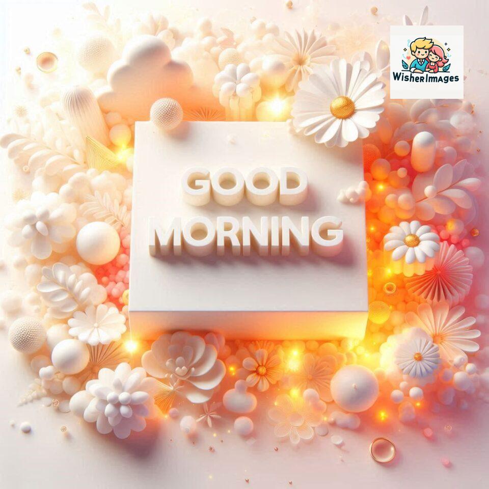 Bright and Cheerful D Good Morning Design with Hearts and flowers with colour full light setup with good morning Flowers ()