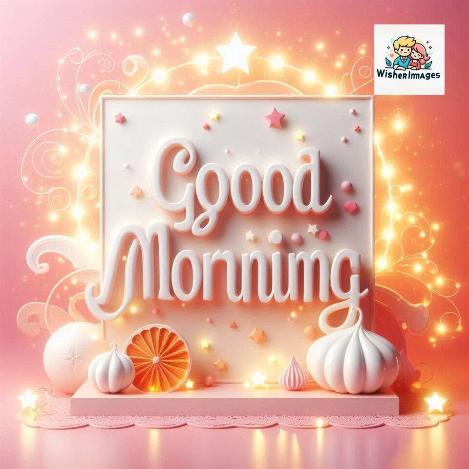 Bright and Cheerful D Good Morning Design with Hearts and flowers with colour full light setup with good morning Flowers ()